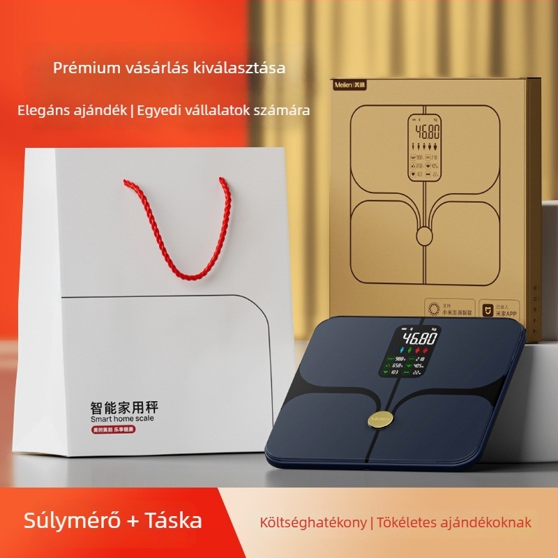 Okos testzsírmérő Bluetooth csatlakozással, méri a testsúlyt, zsírt, nedvességet és kalóriákat, 180 kg kapacitás