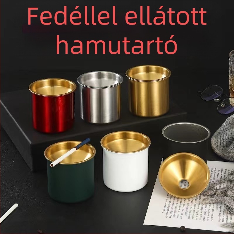 Hamutartó rozsdamentes acélból fedéllel, tölcsér alakú design, koreai stílusú, dekoratív, logó nyomtatás, testreszabható