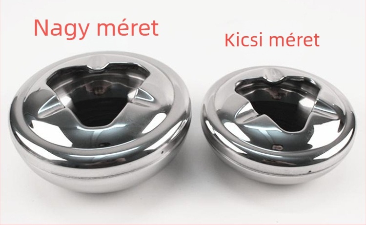 Binyou rozsdamentes acél hamutartó, szélvédett, UFO dizájn, logó nyomtatás, testreszabható