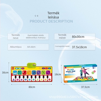 Gyerekeknek szánt elektronikus billentyűs játék, PE anyag, fejleszti a látást, a hallást, a szellemi képességeket és a szülő-gyermek kommunikációt, 4–6 éveseknek.