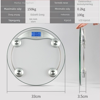 Fragrant Hill otthoni használatra szánt elektronikus mérleg, 150 kg kapacitás, akkumulátoros működés