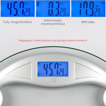 Fragrant Hill otthoni használatra szánt elektronikus mérleg, 150 kg kapacitás, akkumulátoros működés