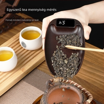 Tömörfa teás mérleg – kompakt digitális teaceremóniához; modell KP25; mérési tartomány 100 g–0,1 g; energiaellátás: akkumulátor/Type-C töltés; mérés: elektronikus