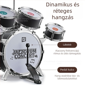 Gyerekeknek szóló jazz dobkészlet kezdőknek — műanyag nyugati ütőhangszer, Xinster, 4–6 évesek
