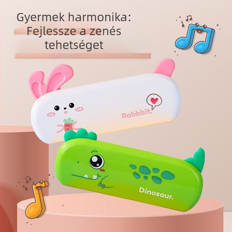 HONGDA műanyag harmonika gyerekeknek, 4-6 éveseknek, kereskedelmi dobozban, fejleszti az érzékelést és a koordinációt