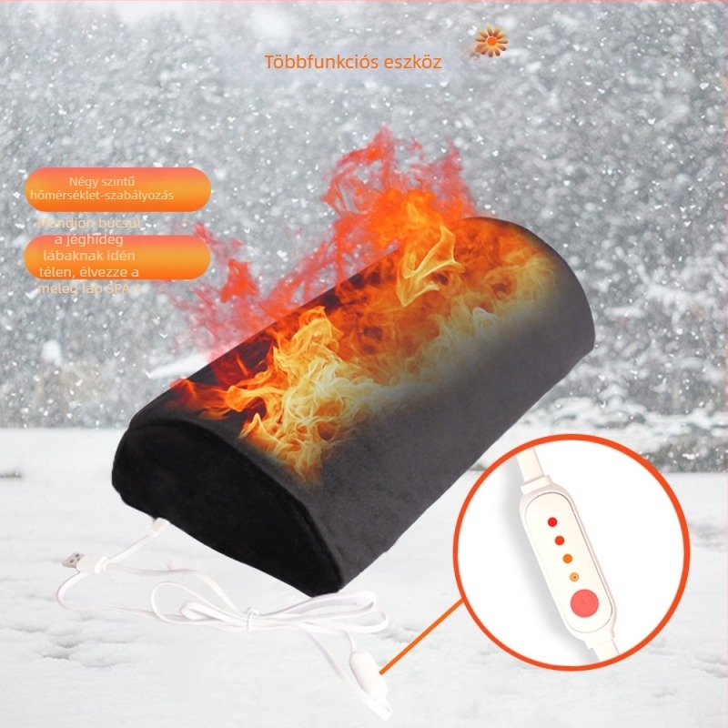USB-tápú melegítő alátét kézre és lábra - háromfokozatú hőmérséklet-szabályozás, bársonyos felső, EVA talp, otthoni és irodai használatra
