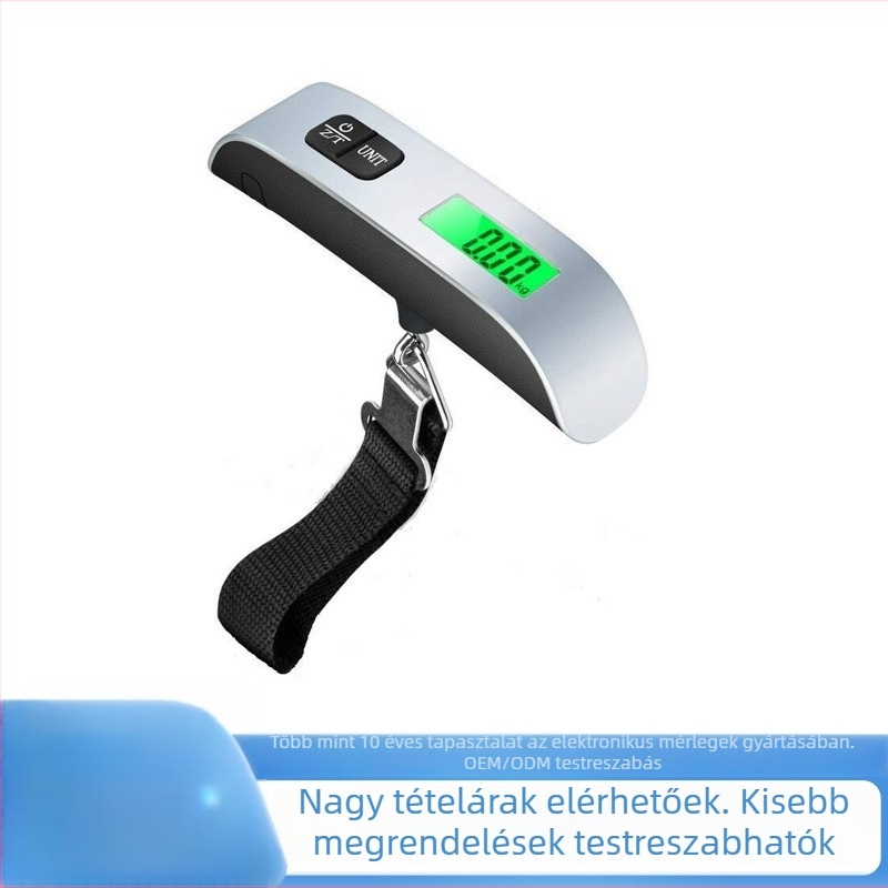 Bőröndmérleg - hordozható elektronikus mérleg, 50 kg kapacitás, elemes működés