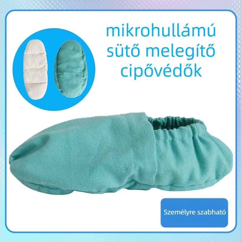Pamut felső részű, uniszex melegítő papucs mikróhullámú fűtés és USB tápegység, levendula illat