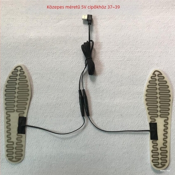 Elektromos fűtésű talpbetét – USB táplálású, 5V fűtés, fém fűtőelemek, uniszex, papucs/otthoni cipőkhöz