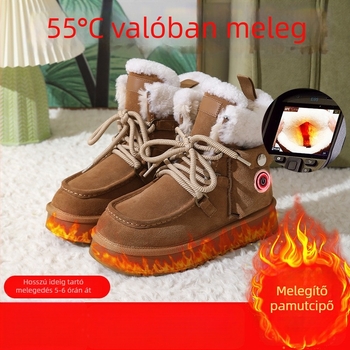 Női USB újratölthető fűtött papucs, PU felsőrész és gumírozott talp, talp nélküli kialakítás — Hyhpsyj