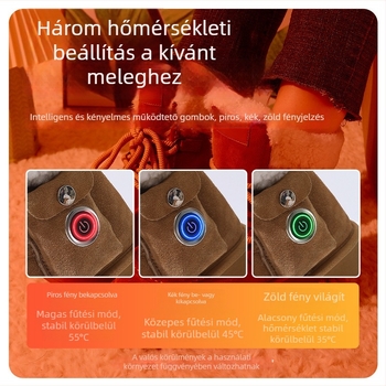 Női USB újratölthető fűtött papucs, PU felsőrész és gumírozott talp, talp nélküli kialakítás — Hyhpsyj