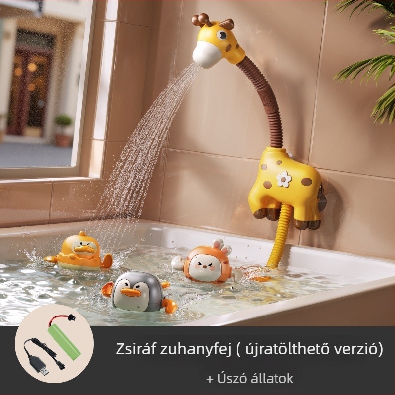 TUMAMAKIDS Fürdőjáték babáknak – Állatos téma, vízjáték zuhannyal (0–2 év)