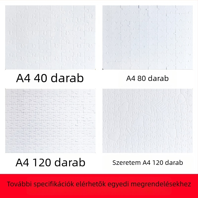 Hőátviteles puzzle gyöngyház felülettel, üres kép, DIY-barát, 120 darab, papír