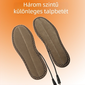 Jiabei fűtő talpbetét papucsokhoz – három üzemmódú fűtés USB-vel, velúr felső, műanyag talp, időzített hőmérséklet-szabályozás