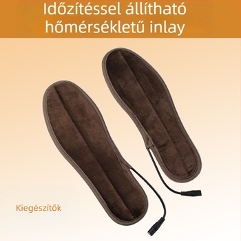 Jiabei fűtő talpbetét papucsokhoz – három üzemmódú fűtés USB-vel, velúr felső, műanyag talp, időzített hőmérséklet-szabályozás