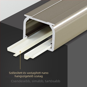 2,8 mm-es extrán vastag függöny sín, monorail és dupla sín, alumíniumötvözet, csendes görgő, függöny kiegészítők