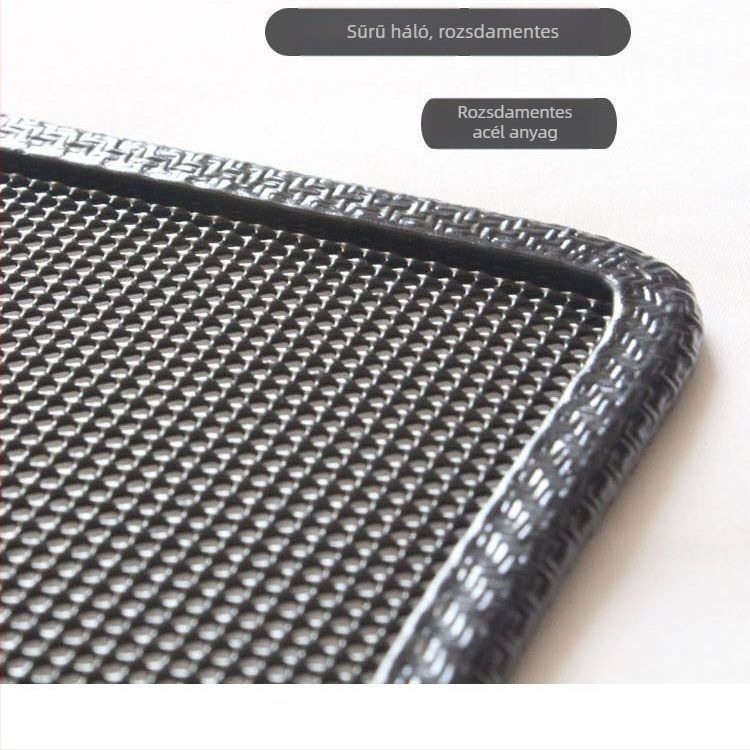 Autóvédő rovarháló a víztartály védelére, arany acélháló, nyílás 2 mm, huzal átmérője 1–2 mm, élettartam 5–10 év