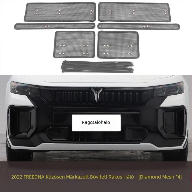 Autóvédő rovarháló a víztartály védelére, arany acélháló, nyílás 2 mm, huzal átmérője 1–2 mm, élettartam 5–10 év