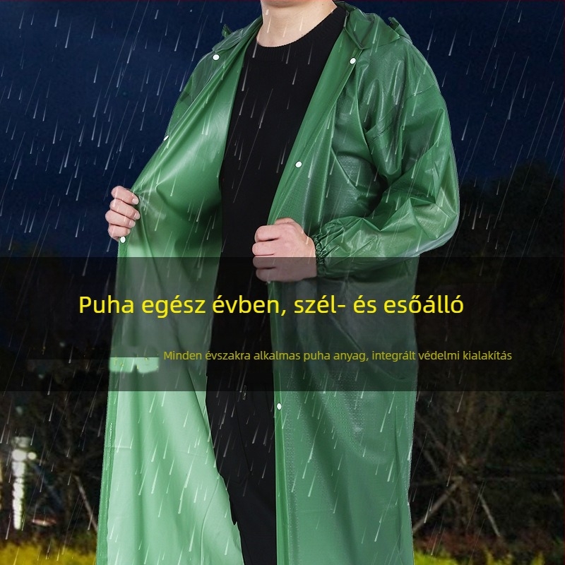Férfiaknak átlátszó PVC esőkabát, többször használható, építőipari és mezőgazdasági munkákhoz