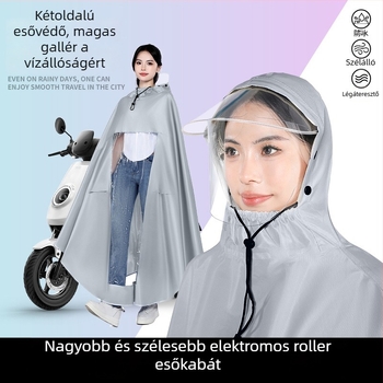 Elektromos jármű esőponcsó, vastag Oxford szövet, vízálló PVC réteg, egy személyre, testreszabható