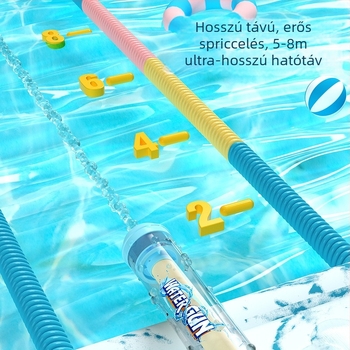 Műanyag vízipisztoly, húzási típus, kétoldalas, kézi működtetésű, 7–14 éveseknek