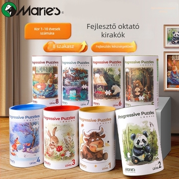 Papíralapú gyerek puzzle művészi illusztrációval, 4-6 éveseknek, DIY testreszabás elérhető