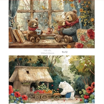 Papíralapú gyerek puzzle művészi illusztrációval, 4-6 éveseknek, DIY testreszabás elérhető