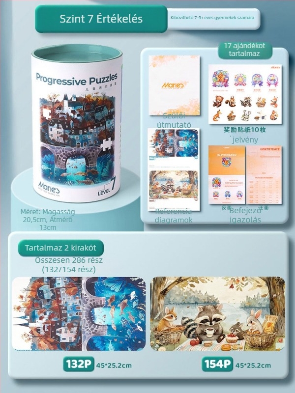 Papíralapú gyerek puzzle művészi illusztrációval, 4-6 éveseknek, DIY testreszabás elérhető