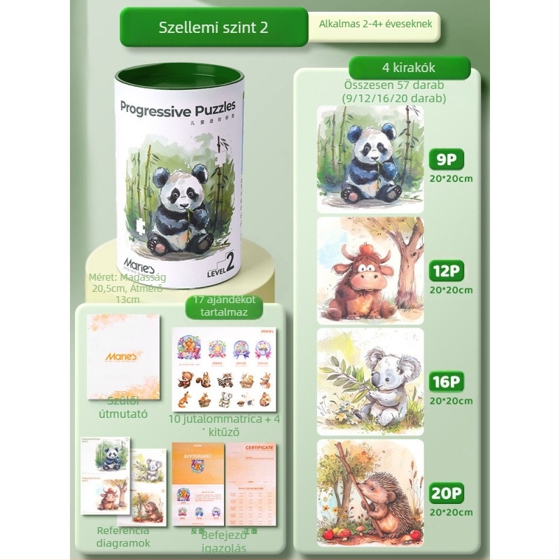 Papíralapú gyerek puzzle művészi illusztrációval, 4-6 éveseknek, DIY testreszabás elérhető