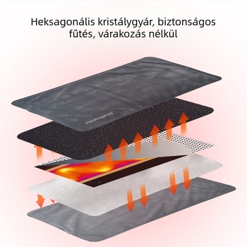 Grafén USB lábmelegítő HL20 — okos, állandó hőmérsékletű fűtő iroda és otthon számára (5V, 10W)