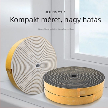 Kloroprén gumiból készült tömítőszalag — öntapadós, kopásálló, hangszigetelő, szél- és esőálló tömítés (Model SJ1502)