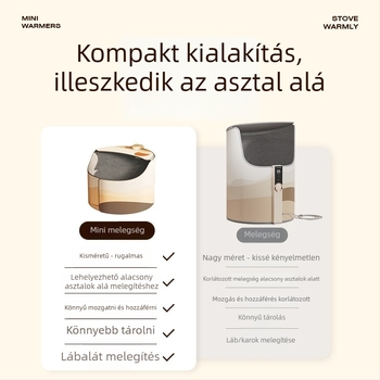 Asztal alatti lábfűtő — mechanikus működés, USB tápegység, 220V, 800W