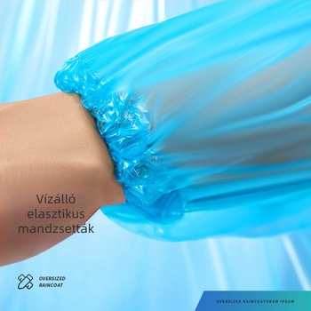 Felnőtt, egyszer használatos, oversize, pullover-stílusú esőkabát, átlátszó, kültéri, hordozható, plusz méret