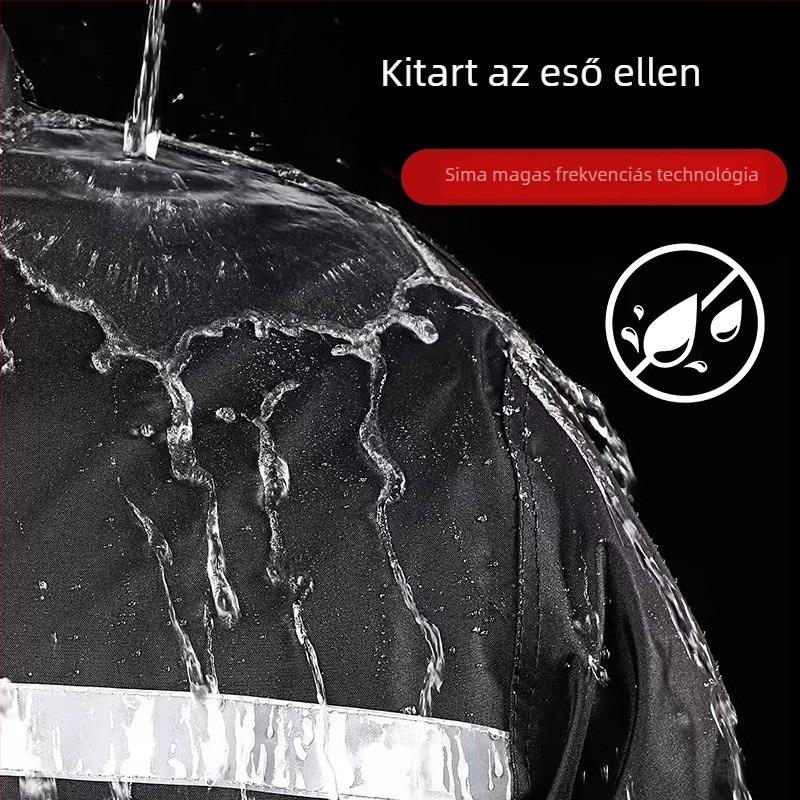 Oxford kettős rétegű esőkabát poncsó, kültéri túrákhoz és utazásokhoz, vízálló PVC ragasztó réteggel, fényvisszaverő részletekkel