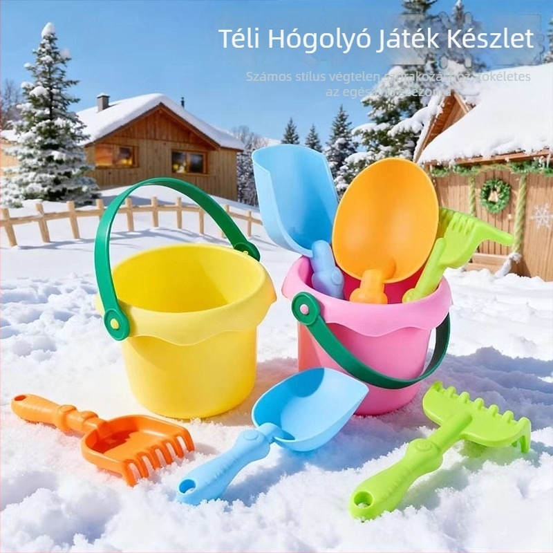 Hóásó készlet gyerekeknek — műanyag eszközök, 4–6 éveseknek, kültéri hójátékhoz