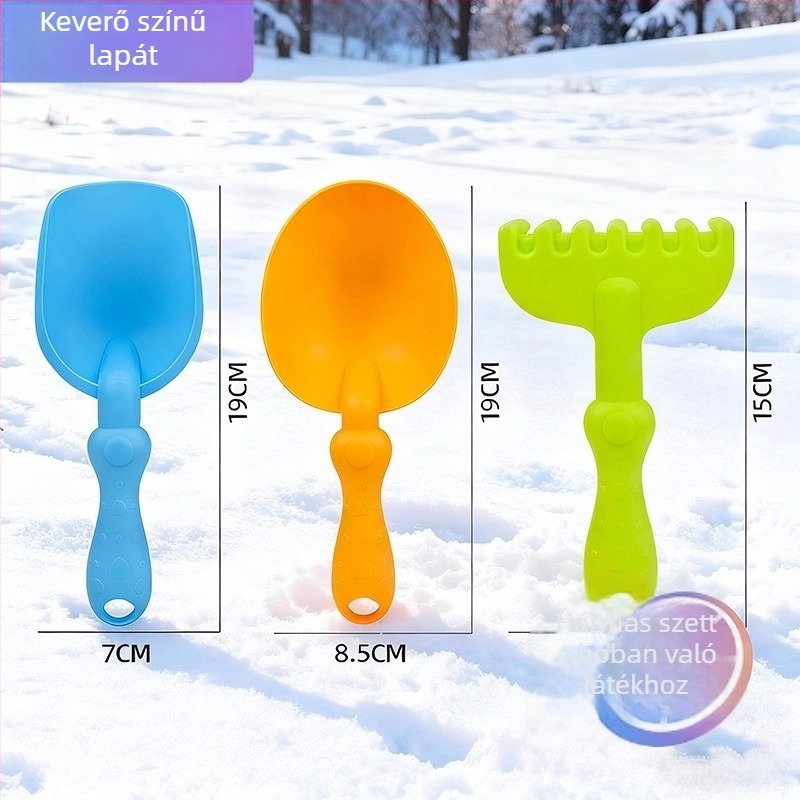 Hóásó készlet gyerekeknek — műanyag eszközök, 4–6 éveseknek, kültéri hójátékhoz