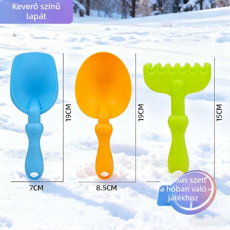 Hóásó készlet gyerekeknek — műanyag eszközök, 4–6 éveseknek, kültéri hójátékhoz