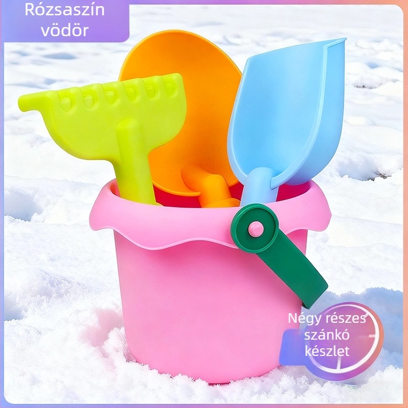 Hóásó készlet gyerekeknek — műanyag eszközök, 4–6 éveseknek, kültéri hójátékhoz