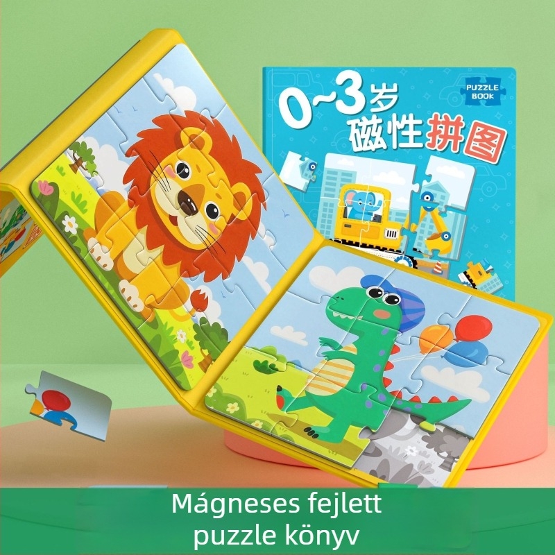 Állatkert témájú mágneses gyerekeknek készített síkpuzzle 4-6 éveseknek (Anyag: mágneses; Kategória: síkpuzzle; Téma: állatkert, általános állatok, közlekedés)