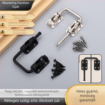 U-alakú zinkötvözet zár, ajtózár, fényes felület, modern minimalista stílus
