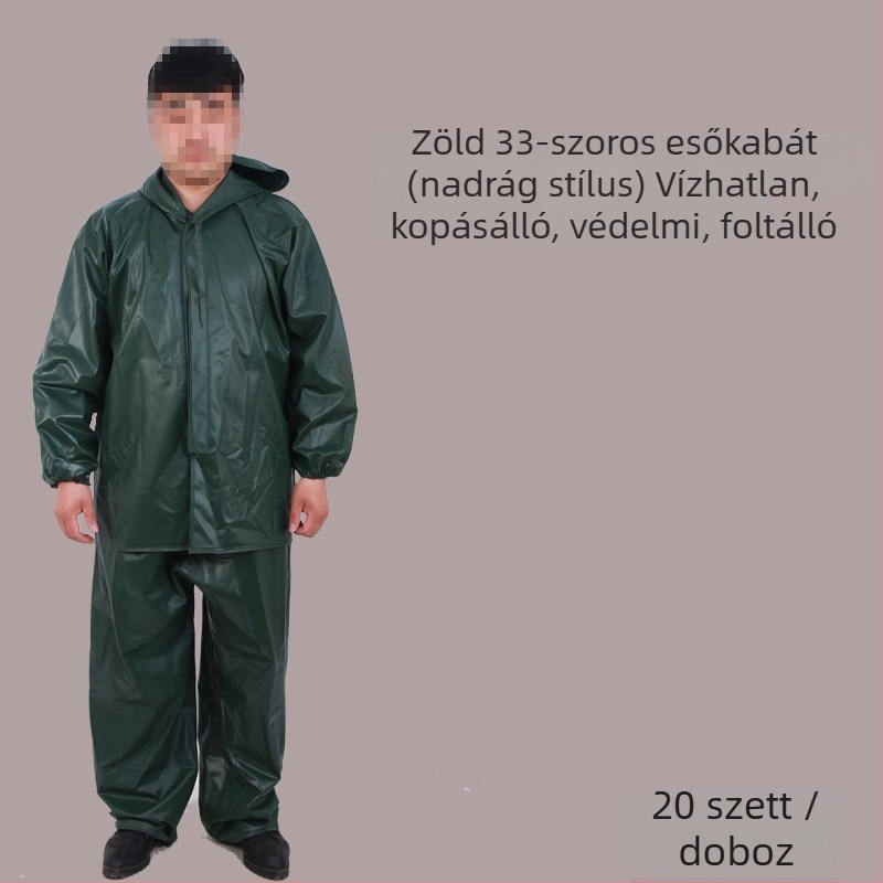 Osztható esőkabát PVC anyagból, vízálló réteg PVC ragasztóval, felnőtt felhasználáshoz, testreszabás elérhető (logó nyomtatás)