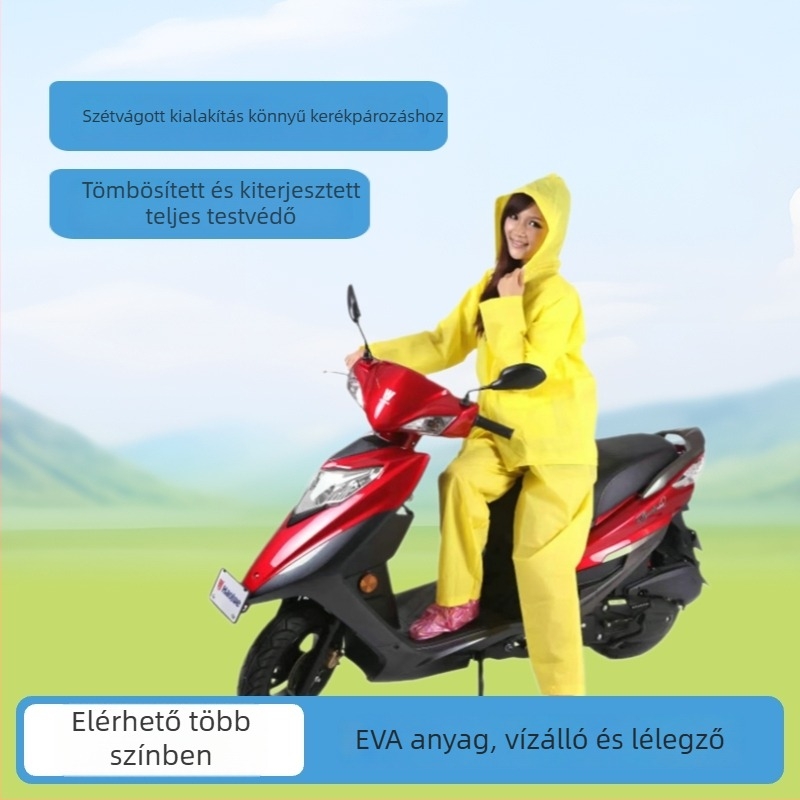 Felnőtteknek szánt, szétválasztható esőkabát és nadrág készlet, EVA anyag, normál vastagság, teljes test vízálló védelem, raftingra alkalmas
