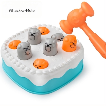 Whack-a-mole oktató családi társasjáték — műanyag, nem igényel elemeket; támogatja a szülő-gyermek interakciót, érzelmi bevonódást és kéz-szem koordinációt; 4–6 éveseknek.
