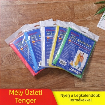 Felnőtt egyszer használatos esőponcsó PE anyagból, kültéri túrákhoz, hordozható
