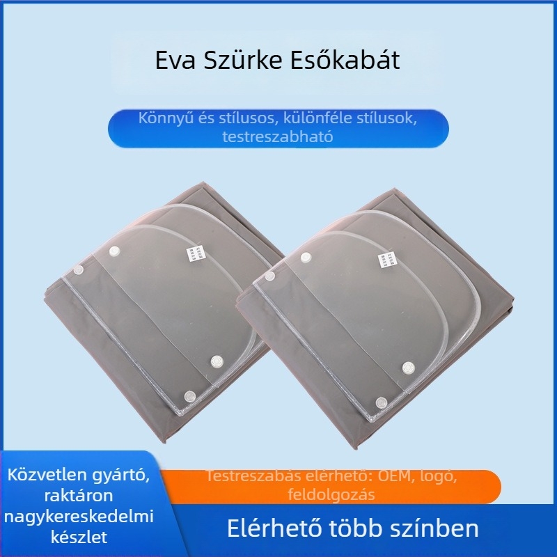 Uniszex EVA esőkabát, hosszú, egyszer használható, utazáshoz hordozható, normál vastagságú