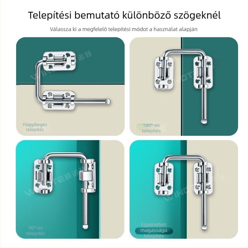 O-típusú ajtócsap, rozsdamentes acélból, elektroplattolt felület, többirányú kialakítás, amerikai stílus