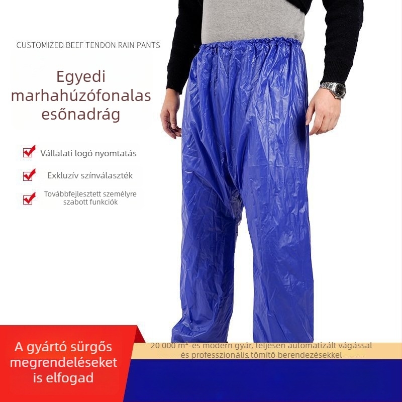 PVC-ből készült vízálló esőnadrág felnőtteknek, túrázáshoz, testreszabható logóval