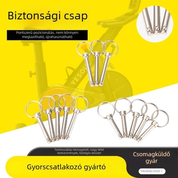 A3-szénacél gyorskioldó csap gyűrűvel, mechanikus pozicionálás, DIN 6885-B szabvány, különböző specifikációk