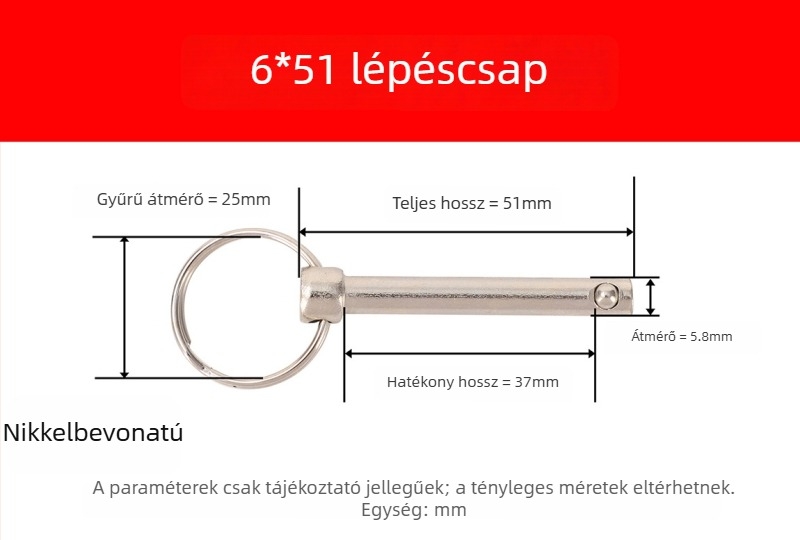 A3-szénacél gyorskioldó csap gyűrűvel, mechanikus pozicionálás, DIN 6885-B szabvány, különböző specifikációk