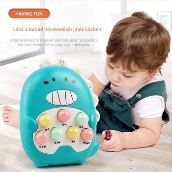 Whack-a-Mole nevelőjáték 0-3 éveseknek, fények és zene, műanyag kivitel, elemes